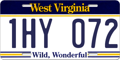 WV license plate 1HY072