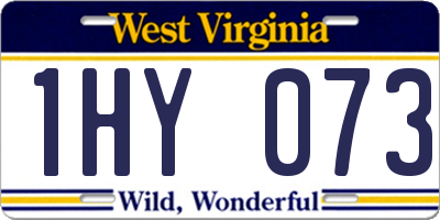 WV license plate 1HY073