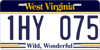 WV license plate 1HY075