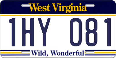 WV license plate 1HY081