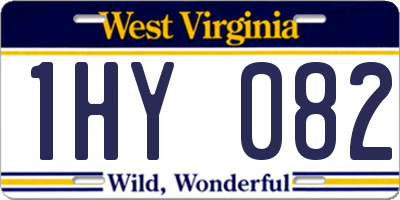 WV license plate 1HY082