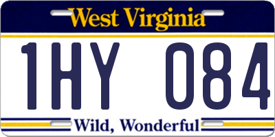 WV license plate 1HY084