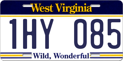 WV license plate 1HY085