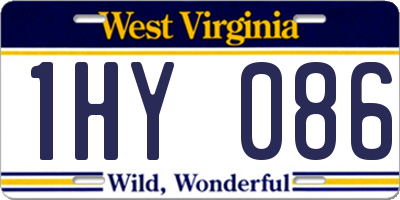 WV license plate 1HY086