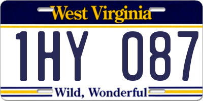 WV license plate 1HY087