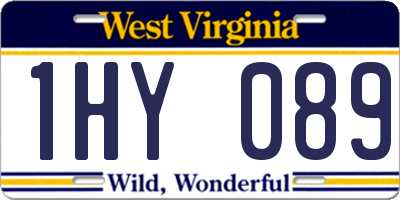 WV license plate 1HY089