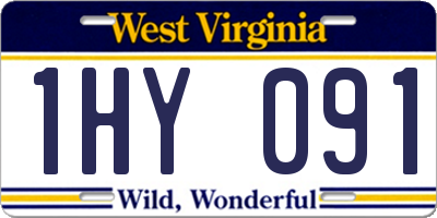 WV license plate 1HY091