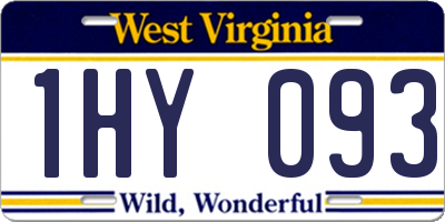 WV license plate 1HY093