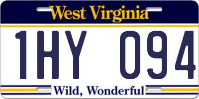 WV license plate 1HY094
