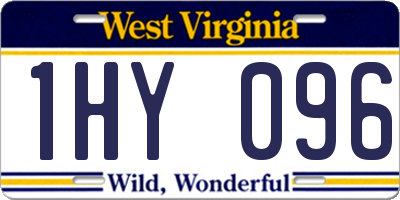 WV license plate 1HY096