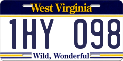 WV license plate 1HY098