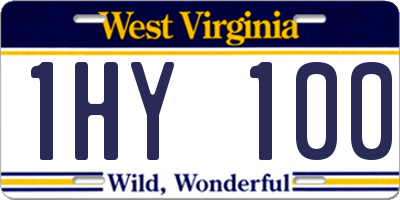 WV license plate 1HY100