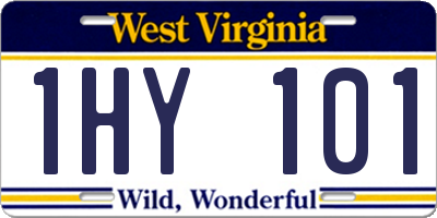 WV license plate 1HY101