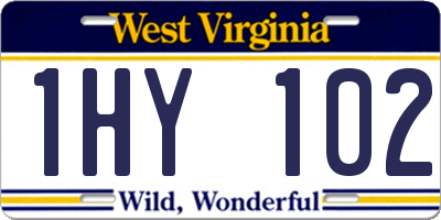 WV license plate 1HY102