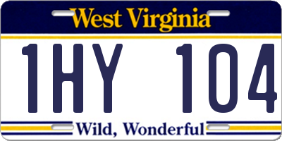 WV license plate 1HY104