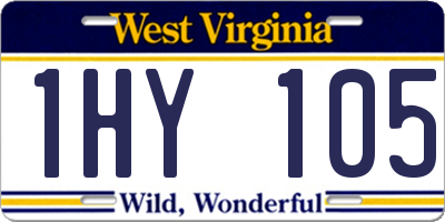 WV license plate 1HY105