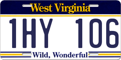 WV license plate 1HY106