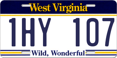 WV license plate 1HY107