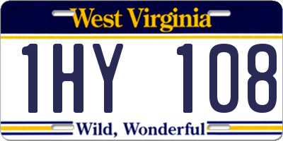 WV license plate 1HY108