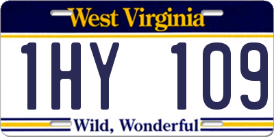 WV license plate 1HY109