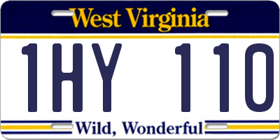 WV license plate 1HY110