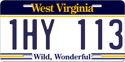 WV license plate 1HY113