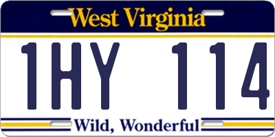 WV license plate 1HY114
