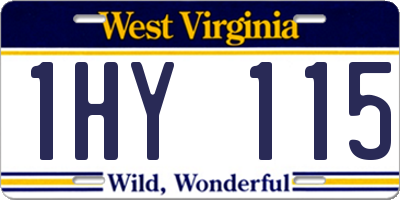 WV license plate 1HY115