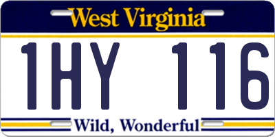 WV license plate 1HY116