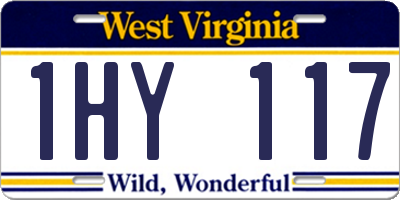 WV license plate 1HY117