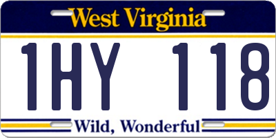 WV license plate 1HY118
