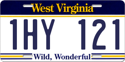 WV license plate 1HY121