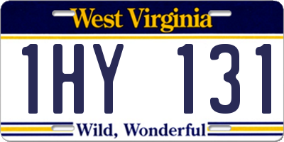WV license plate 1HY131