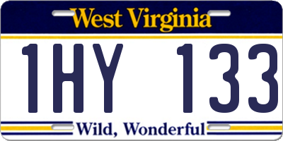 WV license plate 1HY133