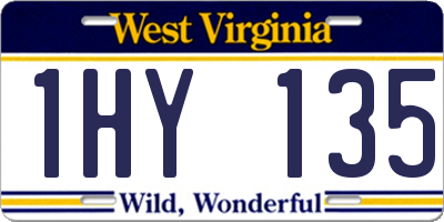 WV license plate 1HY135