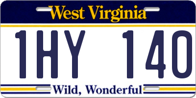 WV license plate 1HY140