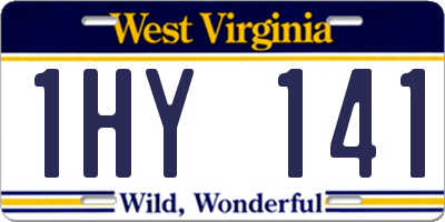 WV license plate 1HY141
