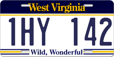 WV license plate 1HY142