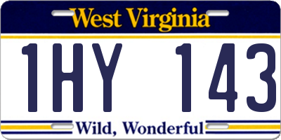 WV license plate 1HY143