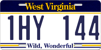 WV license plate 1HY144