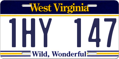 WV license plate 1HY147