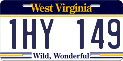 WV license plate 1HY149