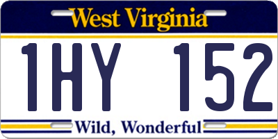 WV license plate 1HY152