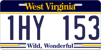 WV license plate 1HY153