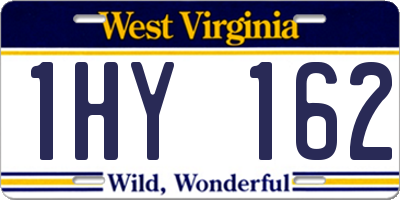 WV license plate 1HY162