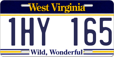 WV license plate 1HY165