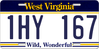 WV license plate 1HY167