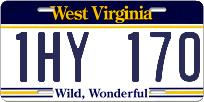 WV license plate 1HY170