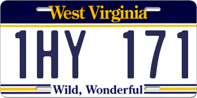 WV license plate 1HY171