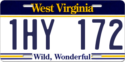 WV license plate 1HY172